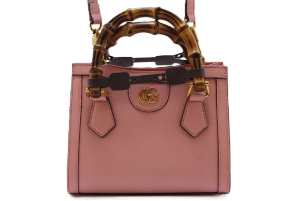 Gucci Bamboo Diana bag pink leather handbag